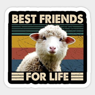 Pawsitively Fluffy Sheep Vibes, Stylish Statement Tee Extravaganza Sticker